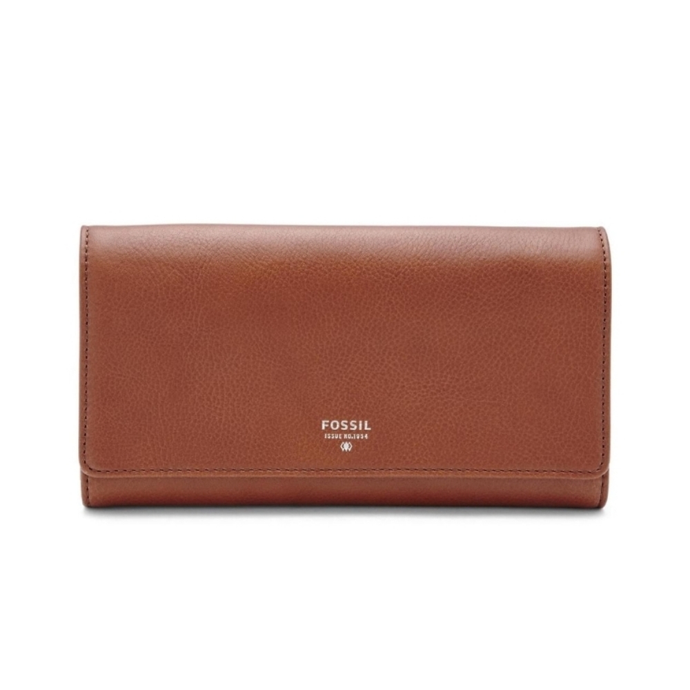 FOSSIL SYDNEY FLAP WALLET BROWN